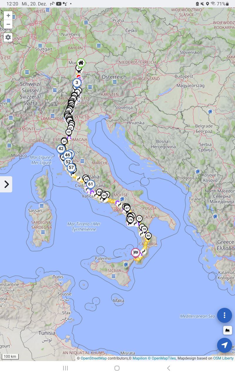 Map of Italy how to plan a motorcycle trip