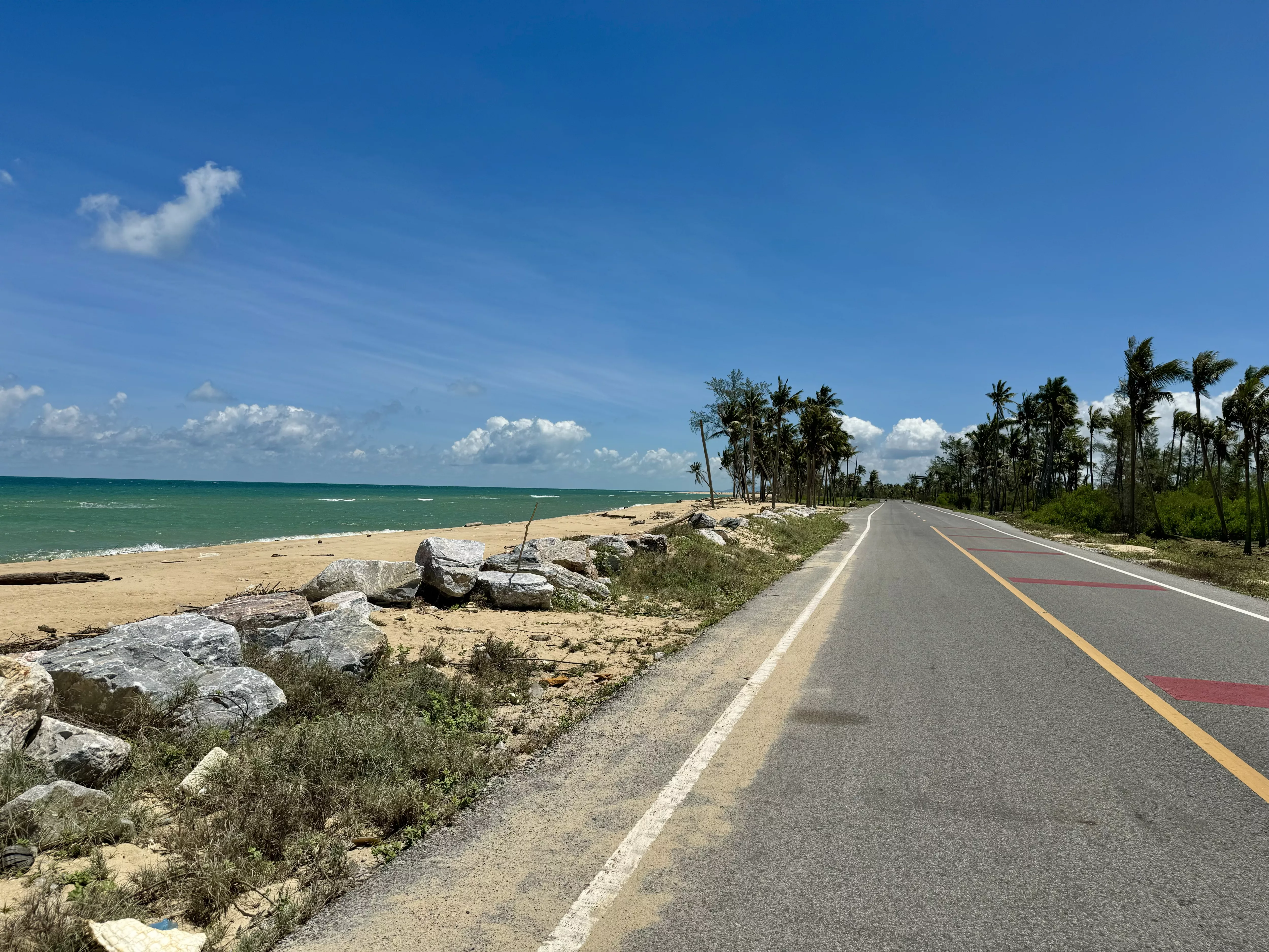 Coastal road Laem Tachi, Pattani Thailand
