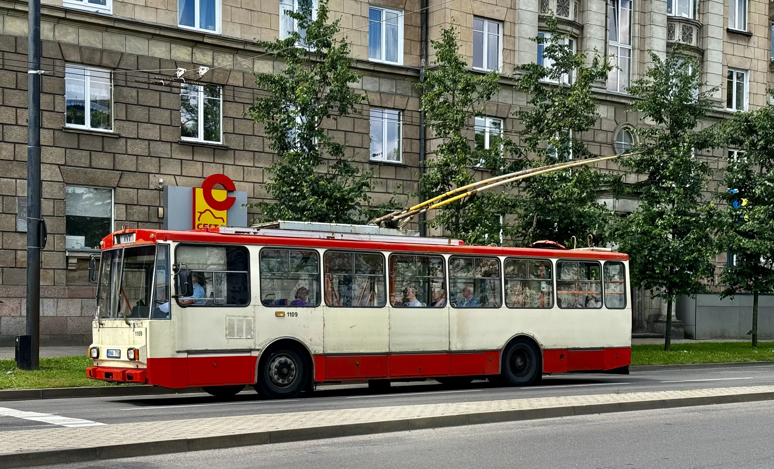 Old electrified bus Vilnius, Lithuania