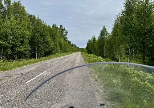 Straight road in Latvia